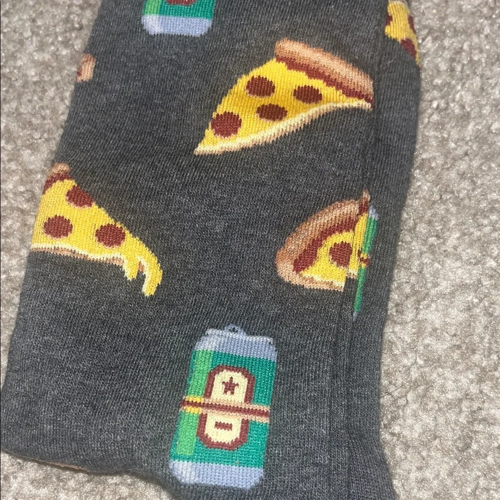 Hot Sox Men's Charcoal Pizza and Beer Socks, Bundle to Save and I’ll Make a Deal